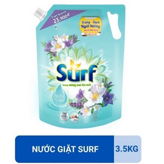 Nước Giặt Surf  Hương nước xả vải ngát hương Xuân ( xanh ) túi 3,3 lít Thùng 4 túi